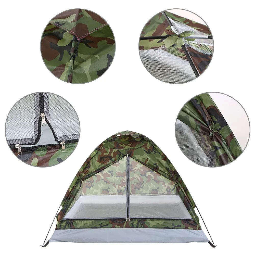 1.2KG TOMSHOO 2 Person Tent Ultralight Single Layer Water Resistance Camping Tent PU1000mm with Carry Bag for Hiking Traveling
