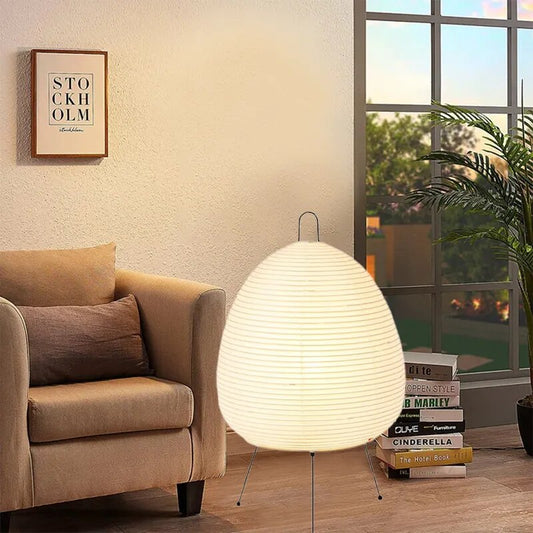 6000K Dimming Floor Lamp Noguchi Lamp Japanese Rice Paper Lamp Soft Light Bedside Lamp for Living Room Bedroom Decor