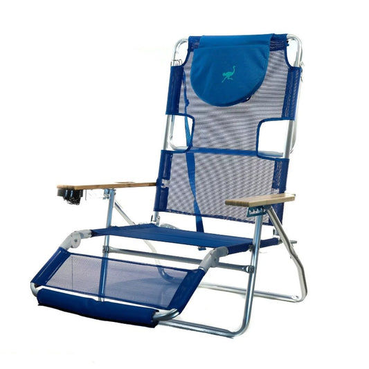 Ostrich 5 Position Aluminum Beach Chair - Blue