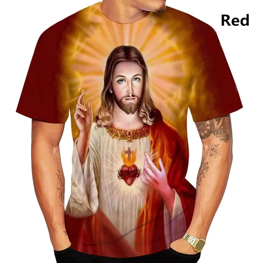 Summer New Harajuku 3D Printed T Shirts Men Women Cross Jesus Love All Men Women Fashion Casual Short Sleeve Shirts