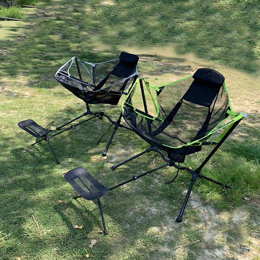 Outdoor Folding Rocking Chair Relax Recliner Portable Camping Chair Fishing Beach Armchair Garden Deckchairs Footstool for Chair