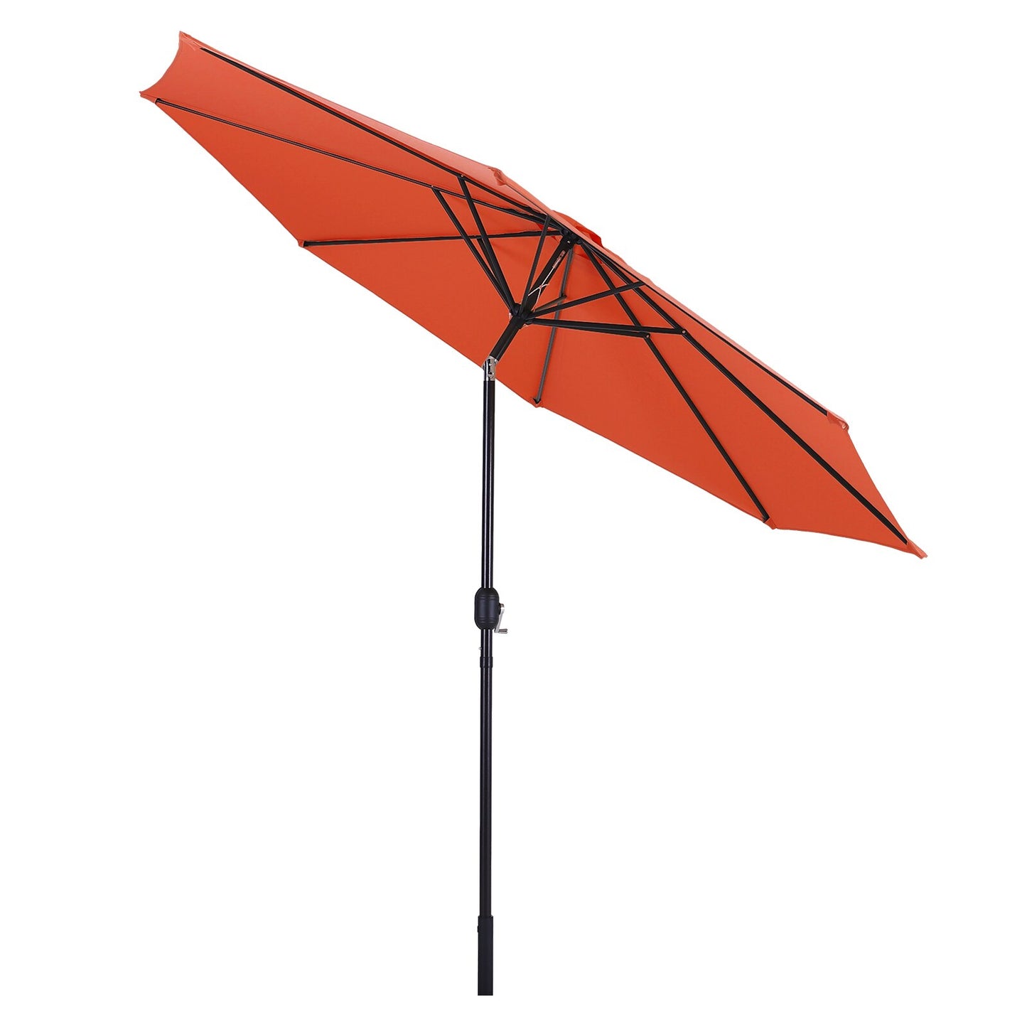 10Ft Patio Umbrella with 8 Sturdy Ribs Outdoor Market Table Umbrellas with Push Button Tilt/crank, Orange (Us Stock)