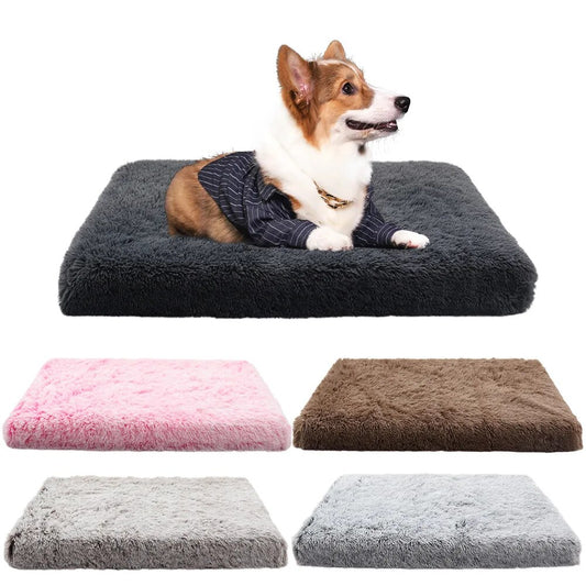 Plush Pet Dog Mats Memory Foam Cat Bed Mats Antislip Pet Sleep Sofa Soft Warm Puppy Nest Fluffy Cozy Dog Kennel Mattress