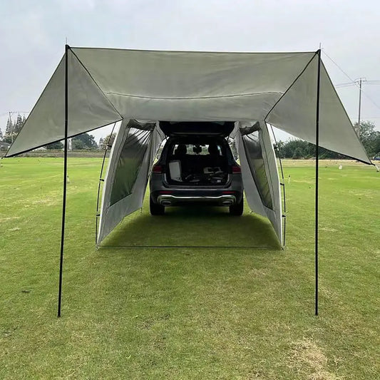 5-6 Person Tent For Car Trunk Sunshade Rainproof Rear Tent Simple Motorhome For Self-driving Tour Barbecue Camping Hiking Tent